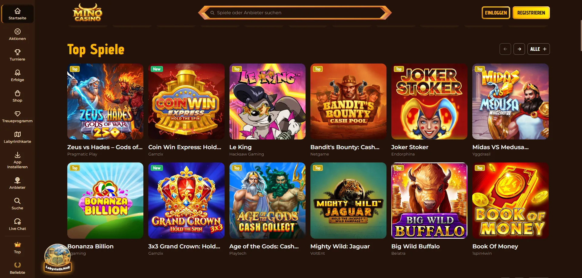 Mino Casino Slots auf dem Smartphone – über 4000 Spiele mobil verfügbar